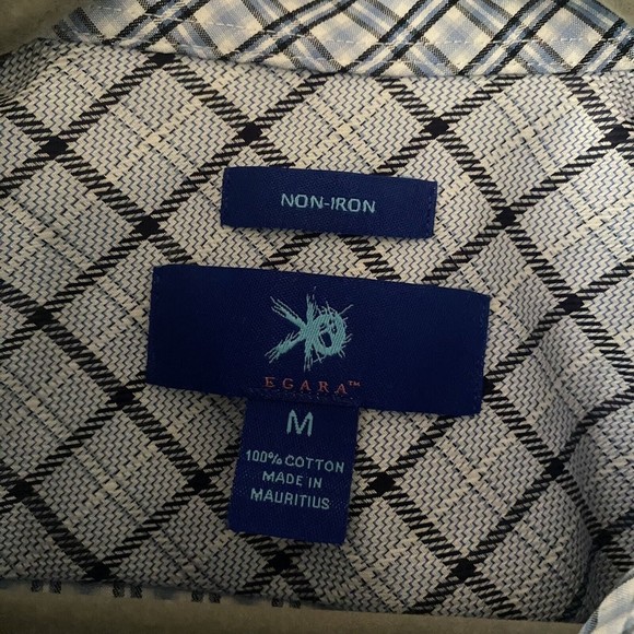 Egara Men's Button Up Dress Shirt Non-Iron Blue Size M - Picture 5 of 5